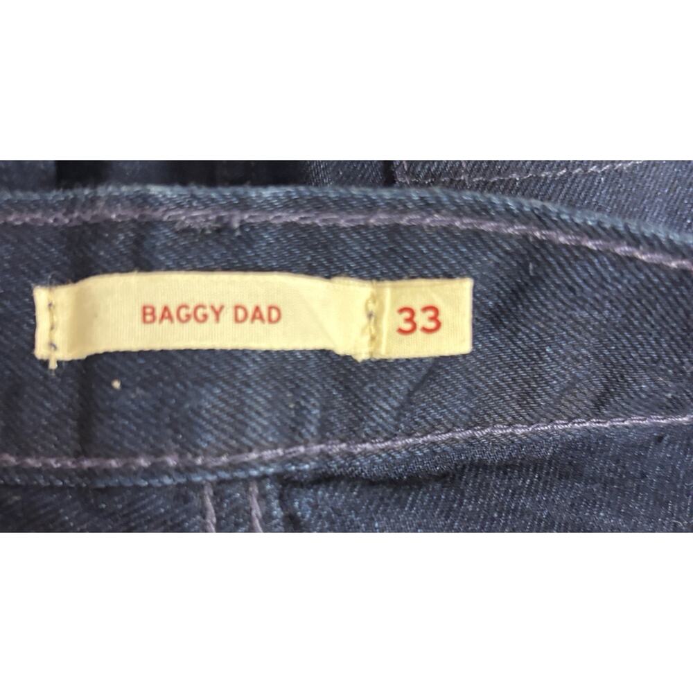 Levi’s Mens Baggy Dad Denim Jeans Size 33 Dark Wash Cotton Mid Rise Straight New - Picture 6 of 8